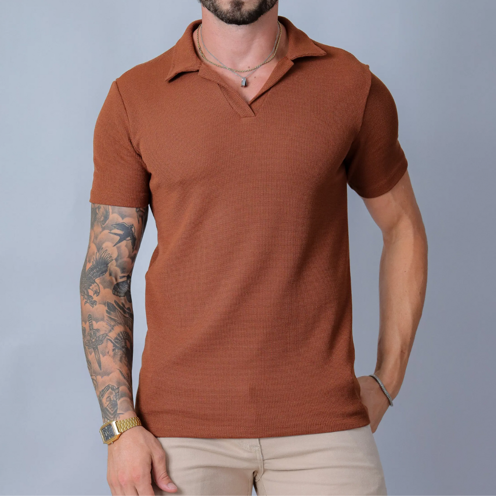 Victus Gebreid Poloshirt
