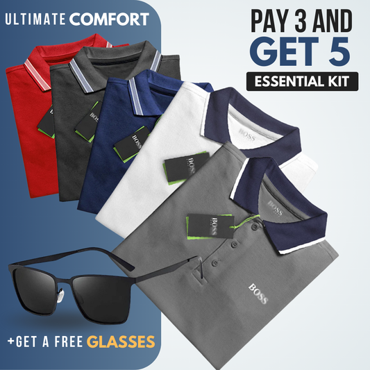 [BUY 3 GET 5] Essential Kit Polo Shirts +Glasses